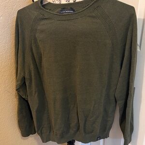 Lucky Brand Men's Olive Crewneck Welterweight Sweater